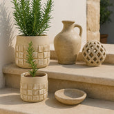 Hectarul - Suport decorativ pentru ghiveci, grej, din ciment, Ø12x9,5 cm Surfaces Cosy&Trendy